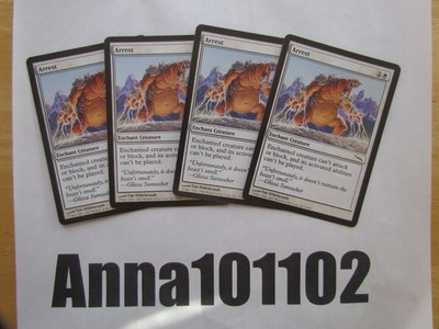 Arrest x4 4x Mirrodin White Common Enchant Creature Can't Attack or Block MTG