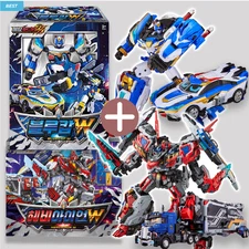 SAMG Metal Card Bot W Set | BlueCopW+HeavyIron W | Transforming Car | Korean Toy