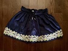 Cat Jack Girls Blue Chevron Skater Skirt Cotton Elastic Waist Drawstring 7-8Y