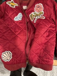 Disney Tutu Couture Raspberry Quilted Princess Jacket Size 7-8 Preowned