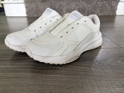 Under Armour Charged Edge Leather Women s Size 8 White Low Top Athletic Sneakers