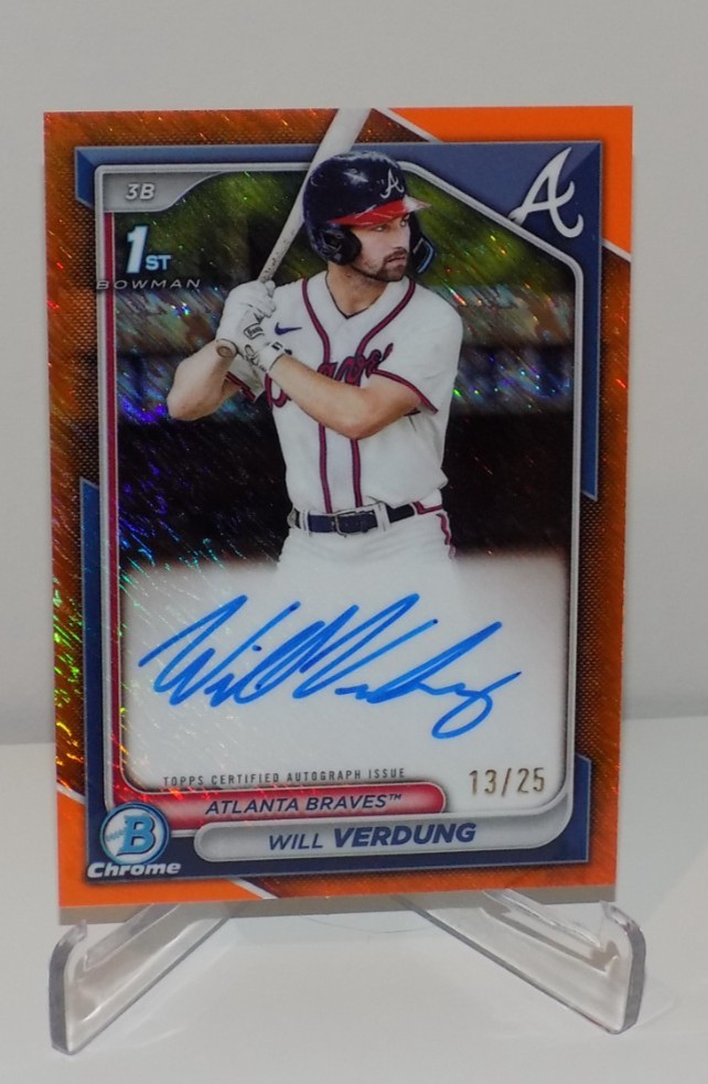 2024 Bowman Chrome Will Verdung Auto Orange Shimmer Refractor 1st #d 13/25