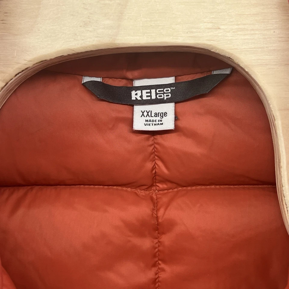 Chaqueta de plumón REI Co-Op 650 2.0 para mujer XXL roja oxidada naranja cremallera completa acolchada Foto 4 de 4