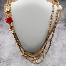 Hilo Hattie Seashell Necklace Long Cowrie Shell Coastal Boho Statement Jewelry