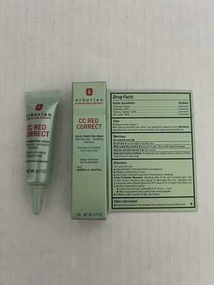 Erborian CC Red Correct 5ml Korean Skincare Color Correct Cream SPF25 Centella