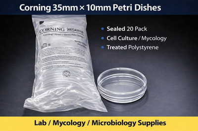 Corning 430165 - 35mm Petri Dishes   20 Pack   Mycology / Microbiology / Lab