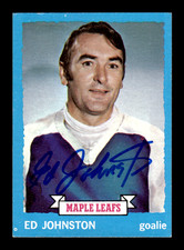 1973-74 Topps # 23 Ed Johnston Autograph Signed Auto Card Toronto Maple Leafs