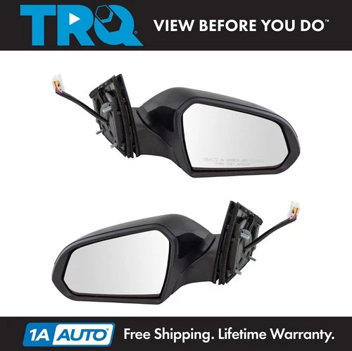 TRQ Mirror Power Heated Turn Signal Smooth Black Pair Set of 2 for Sonata New