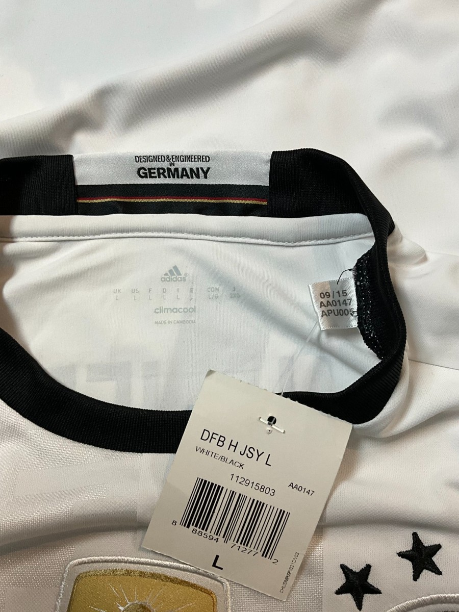 adidas Germany Men's Home L/S Jersey 16/17 Legend Neuer #1 Sz L