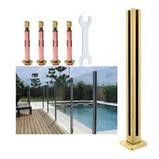 23.6 Gold Glass Panel Post 304SS Railing Balu...