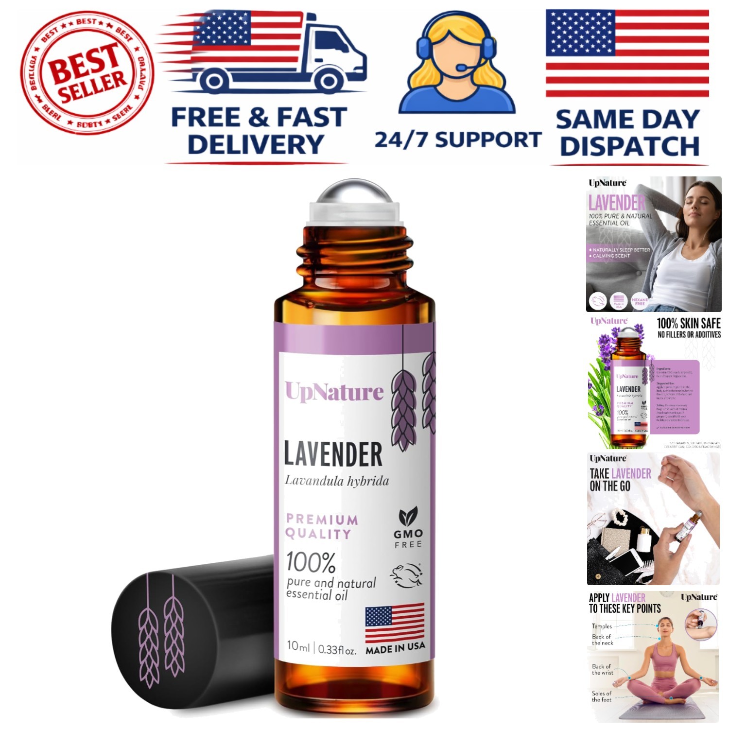 Roll-on - 10ml Pure Essential Oil For Skin & Stress Relief