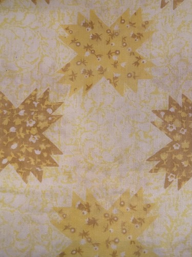 Vintage Sears Shower of Stars Perma-Prest Musselin doppeltes flaches Blatt-gelb Patchwork - Bild 3 von 5