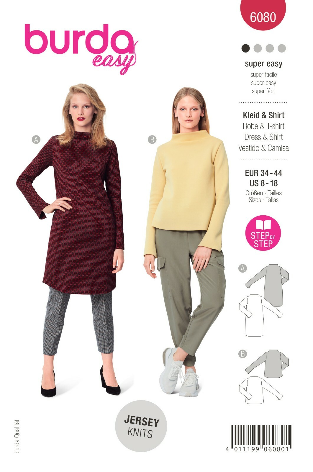 BURDA 6080 DRESS SHIRT Ladies Sewing Pattern Sizes 8 - 18 Skill: SUPER EASY