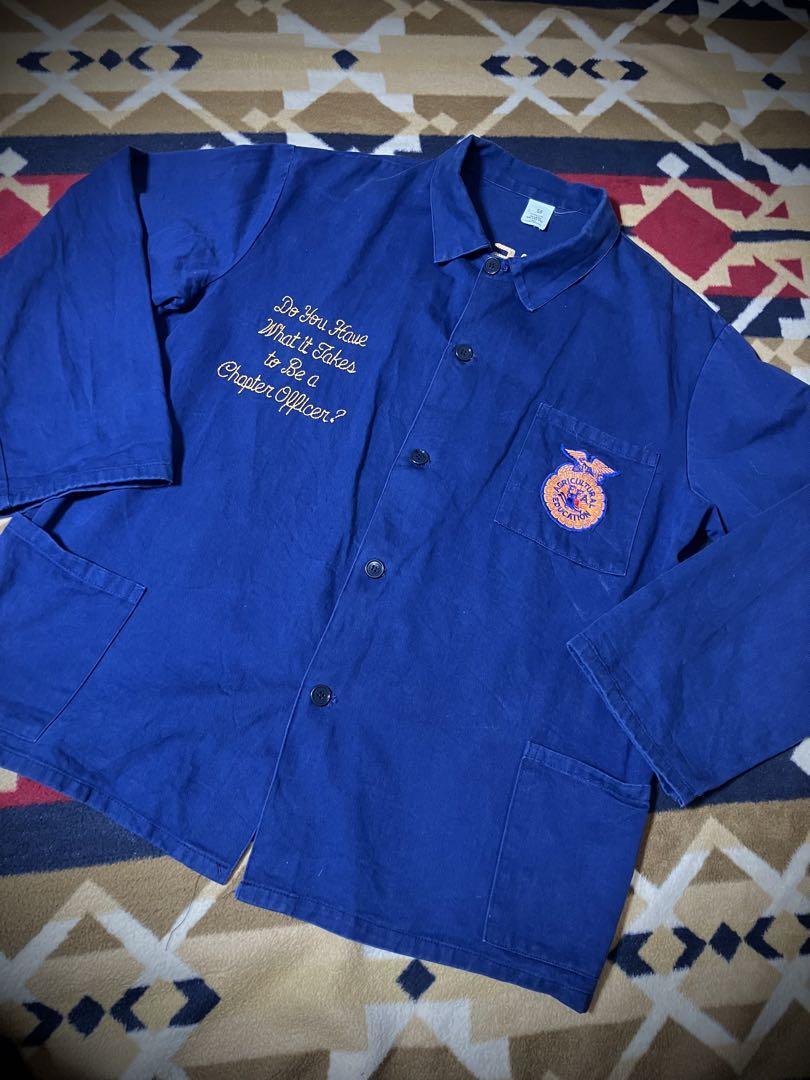 US Customized FFA Coverall Jacket BLUE Navy Men Size 58 US Customized FFA Coverall Jacket BLUE Navy Men Size 58