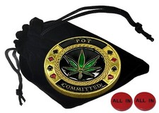 Texas Hold'em Card Guard "Pot Commited" Large + All-In Buttons Lammers w/Pouch