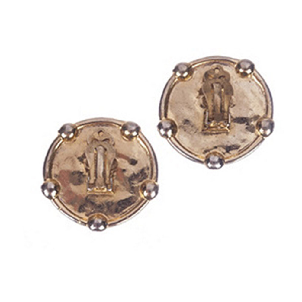 Chanel Monogram Button Earrings - image 2
