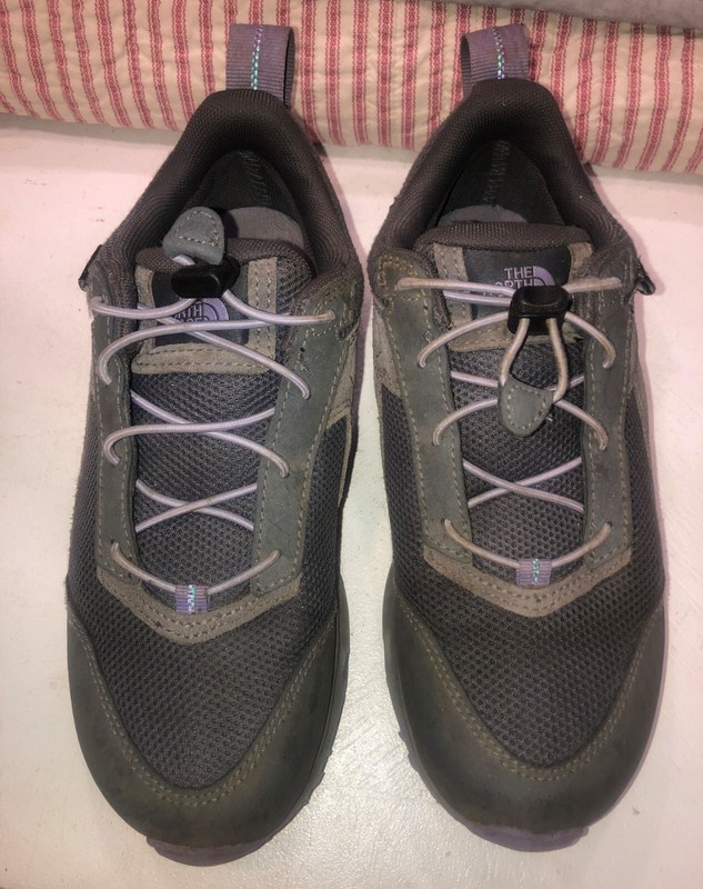 NORTH FACE DryVent Waterproof Sneakers size 4 youth gray/purple