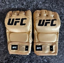 UFC Champion MMA Gold Fight Gloves PAIR Boxing Leather - Great For Autographs