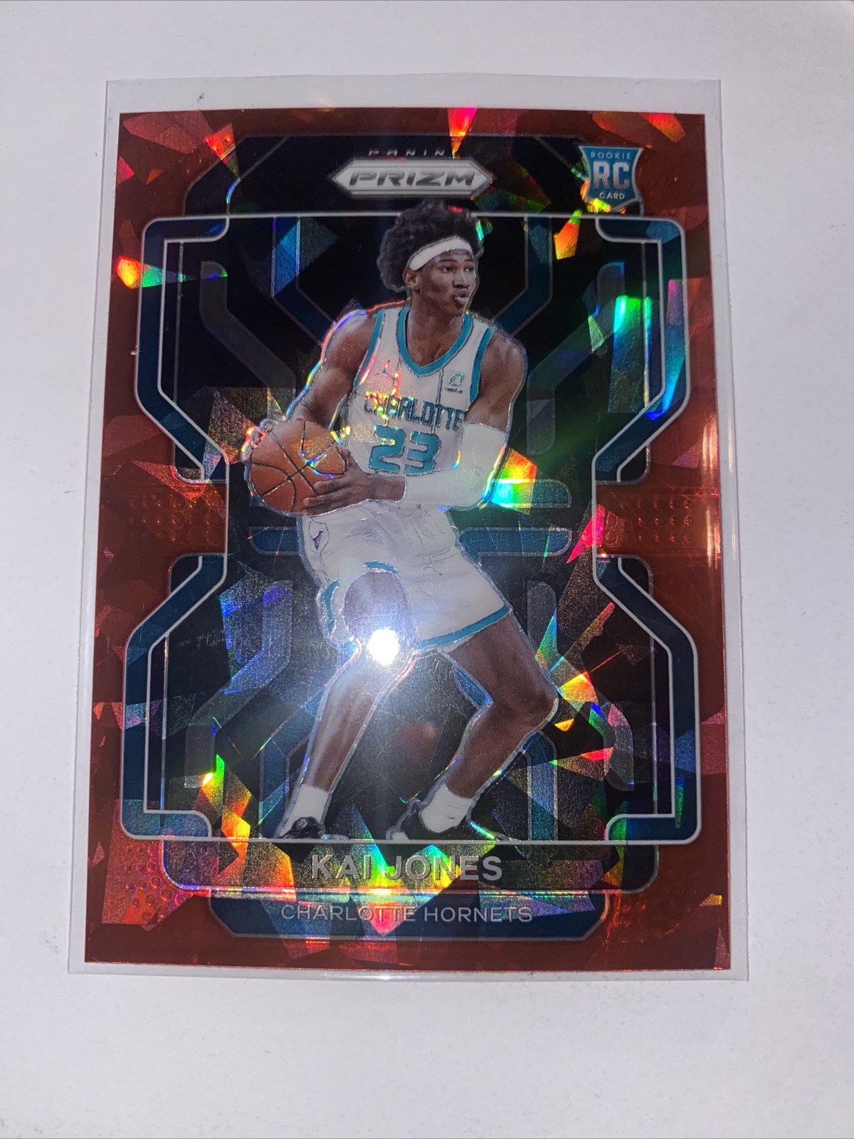 2021-22 Panini Prizm Kai Jones Red Ice Prizm Rookie Card (#323) D26