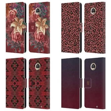 HEAD CASE DESIGNS MARSALA TRENDS LEATHER BOOK WALLET CASE FOR MOTOROLA PHONES