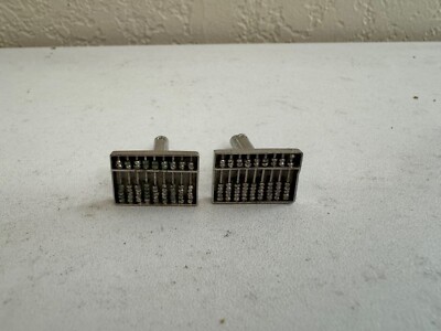 Vintage Sterling Silver Abacus (Working) Cufflinks Made in Hong Kong