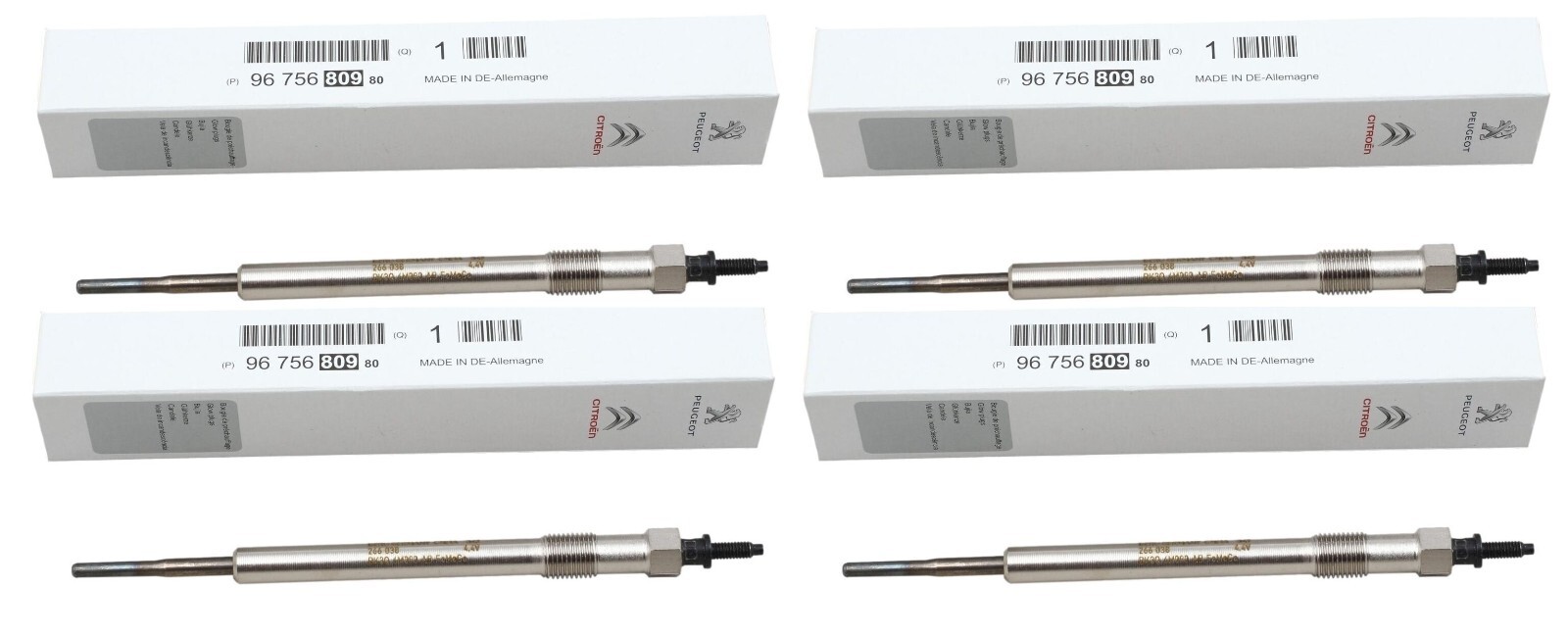 4 bougies de préchauffage d'origine pour Peugeot Boxer III 2.2 HDi