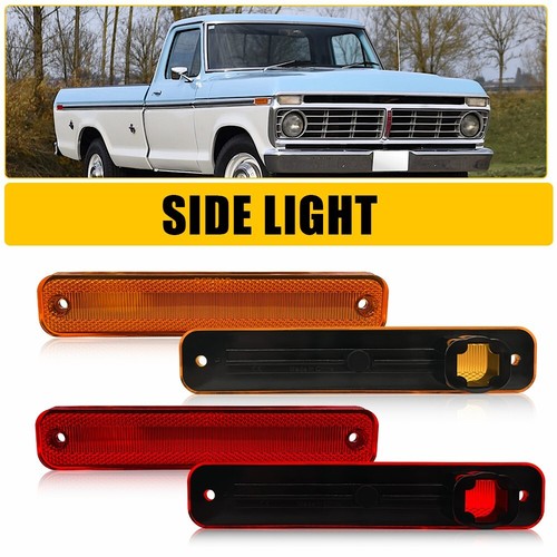 LED Amber Front & Rear Side Marker Lights For 1973-1979 Ford F100 F150 F250 F350 - Picture 20 of 24