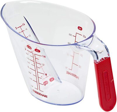 Farberware Pro Angled Measuring Cup, 2 Cup/16 fl. oz. - Red Markings & Handle