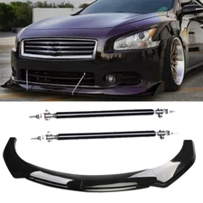 Glossy Black Front Bumper Chin Lip Spoiler Body Kit Fit For Nissan Maxima ST