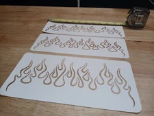 FLAMES Pinstripe Airbrush Stencil Motorcycle  flames 10 mil, thick  3x11"w