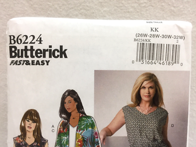 Butterick B6224 Women's Pattern Kimono Jumpsuit Romper Sizes 26-28