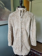 Genuine Swakara Curly Lamb Fur Leather Coat Reversible Zip Closure Size Pxs