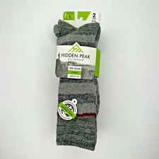 Hidden Peak Outdoor 2 Pack Mens Trail Blazer Cushion Boot Crew Socks Large Gray