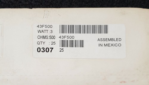 (Qty 5) 3 Watt OHMITE Wirewound Silicone Ceramic RESISTORS -Mult Sizes (Ohms) - Picture 22 of 22