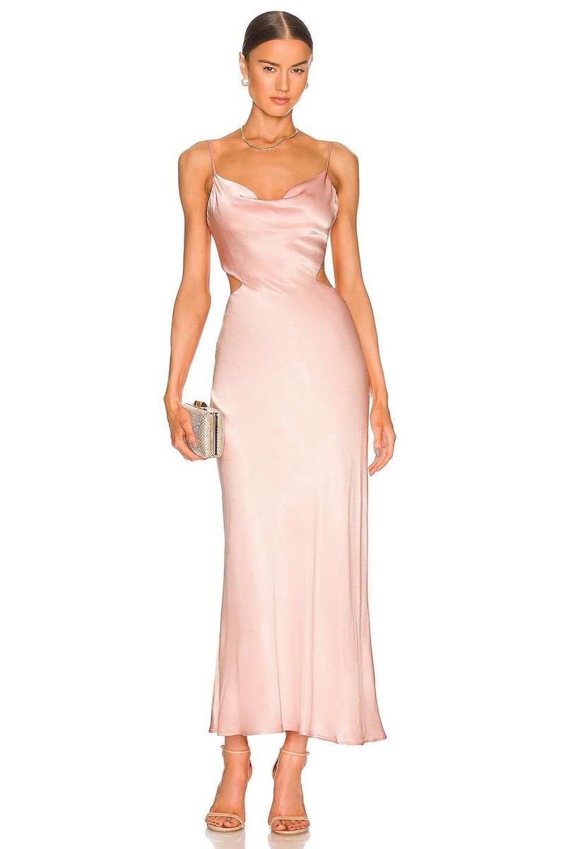 light pink cut out dress Bardot Slip Rose Satin 6 NWT $139 Color:Poppy Red wedding silver jewelry set Boat Neck Long Cotton 100% Polyester