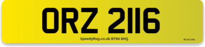 ORZ 2116 - Cherished Number Plate (Dateless) Orla, Orlando Dateless Plate