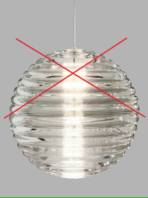 Tom Dixon Press Deckenleuchte LED Kugel Pendelleuchte, klares Unterteil NUR