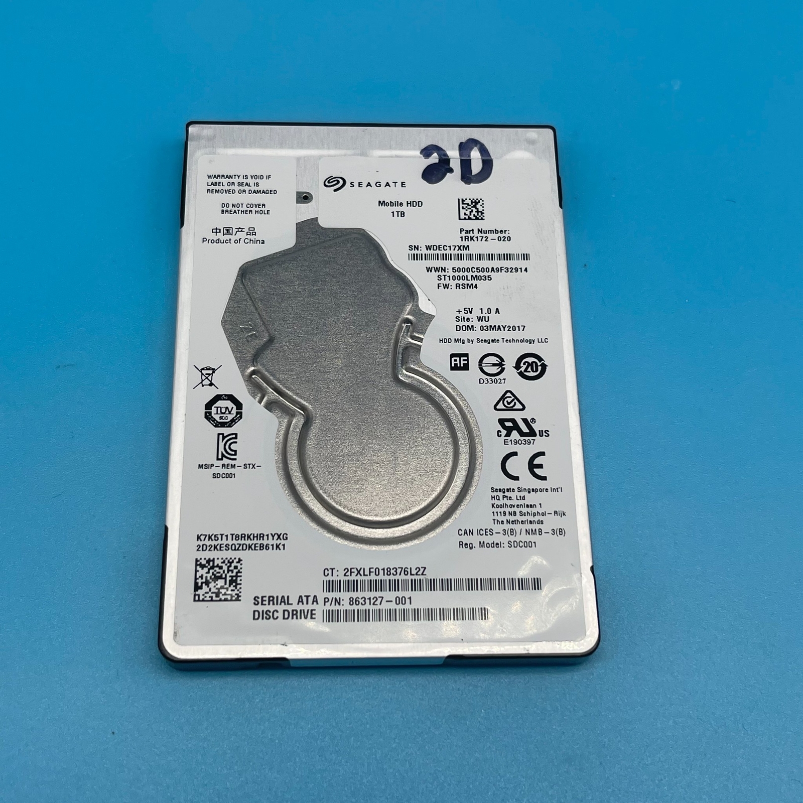 Seagate SATA 1TB,ST1000LM035, 1RK172-020 ,RSM4, WU, WDEC, 863127 