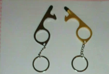 4pcs Hygienic key chain no touch door Opener tool with Stylus tip Silver Copper