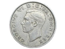 Great Britain UK British 2 Shillings 1948 Crowned Rose Coin VF+