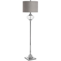 Modern Chrome Silver Tall Glass Floor Table Lamp Grey Home Style Lighting Modern Chrome Silver Tall Glass Floor Table Lamp Grey Home Style Lighting