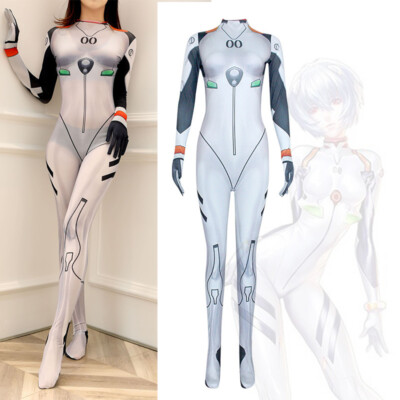Anime EVA* Ayanami Rei Cosplay Costume Zentai Bodysuit Driving Suit Comicon Show