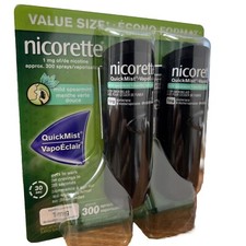 Nicorette Quickmist Duo, 2 x 150 sprays "MILD SPEARMINT " "SHIPS FAST FROM USA"