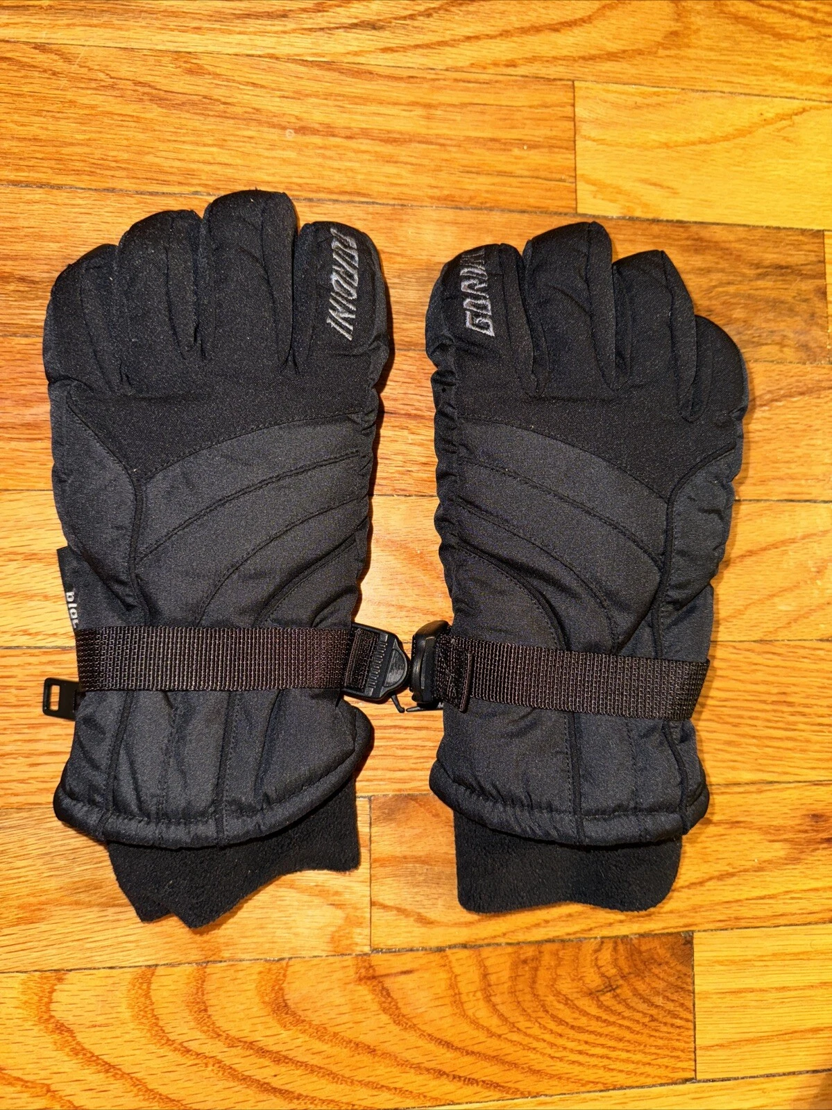 Gordini WMNS M Aqua block Winter Ski Shoveling Snow EUC Gloves logo Black Strap