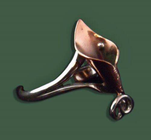 Stuart Nye Copper and Sterling Silver Calla Lily Ring - Picture 2 of 3