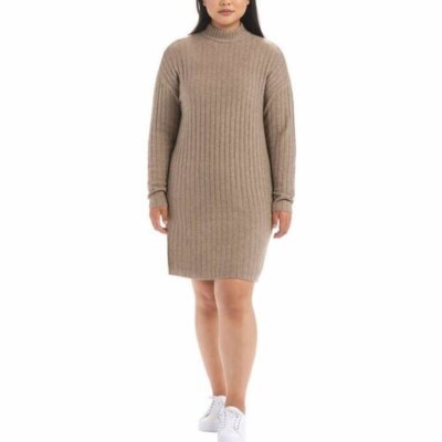 loose cowl neck sweater dress Cowlneck Sweater Dress - Tweed