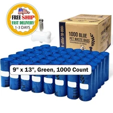 Bolsas Para Excrementos Para Mascotas, 1000 Unidades, Para Perros 9X13 Pulgadas