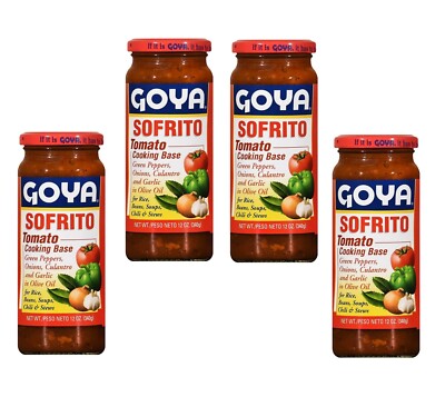 Goya Sofrito Tomato Cooking Base, 12 oz Glass Jar (Pack of 4)   Authentic Latin