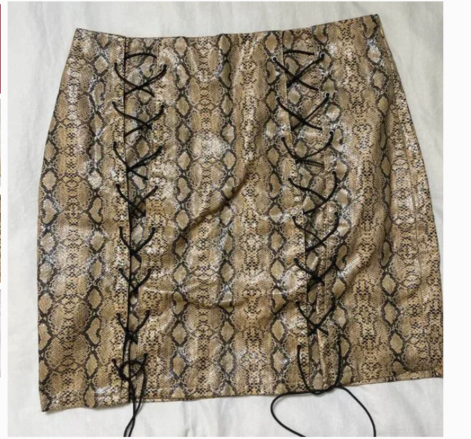 Lace Up Snake Python Pleather Hipster Hippie Sexy… - image 1