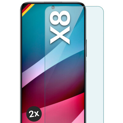 2x Echt Glas für Honor X8 (4G) Panzerfolie HD Hartglas Premium Displayschutz